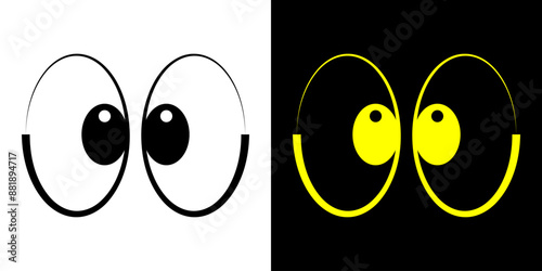 Emoji smile eyes look away stickers for chat messages.