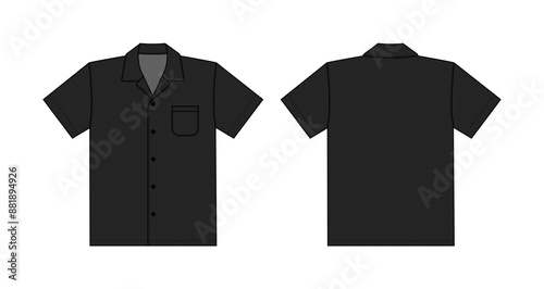 Hawaiian shirt (aloha shirt) vector template illustration