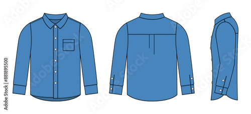 Dress shirt (button up shirt) vector template illustration