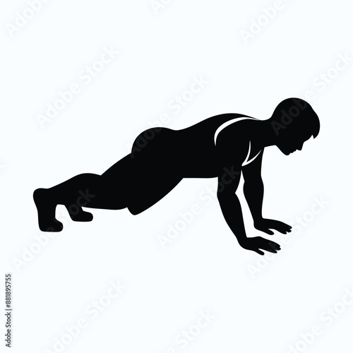 silhouette vector illustration of push ups exercise