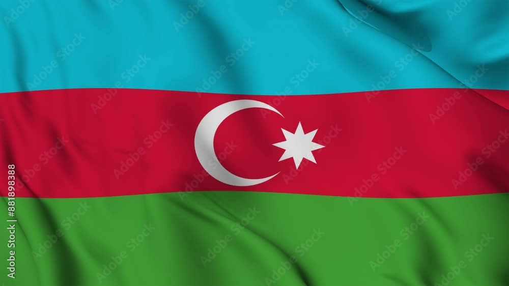 A beautiful view of the Azerbaijan flag video. 3d flag-waving video. Azerbaijan flag 4K resolution. A beautiful view of the Azerbaijan flag video. 3d flag-waving video. Azerbaijan flag 4K resolution.