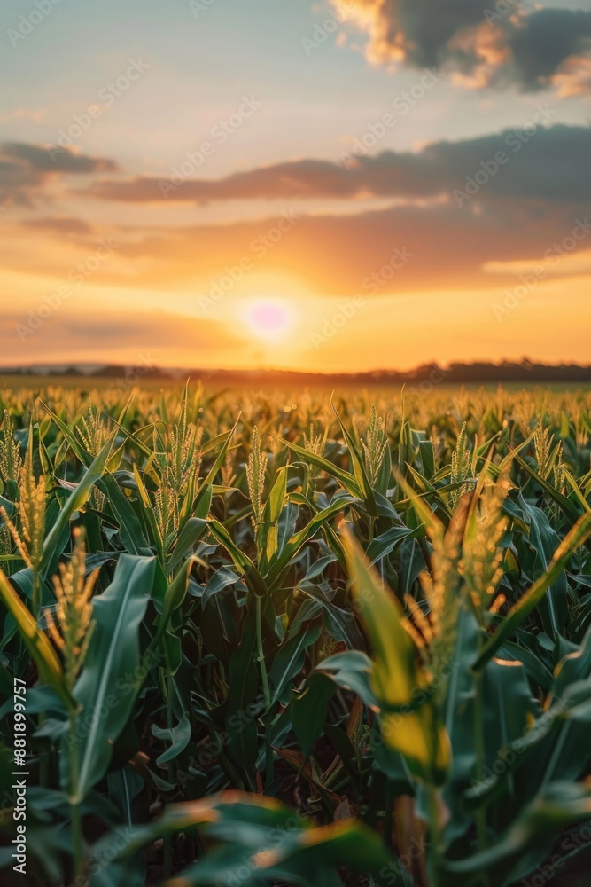 Sunset over a cornfield Sunset over a cornfield