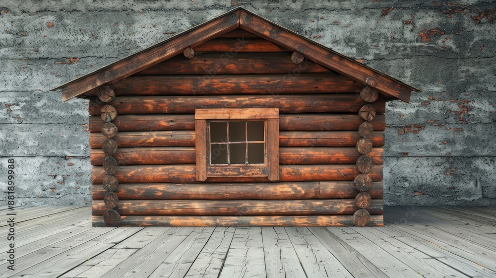 Brown log house with wooden texture and empty space Brown log house with wooden texture and empty space
