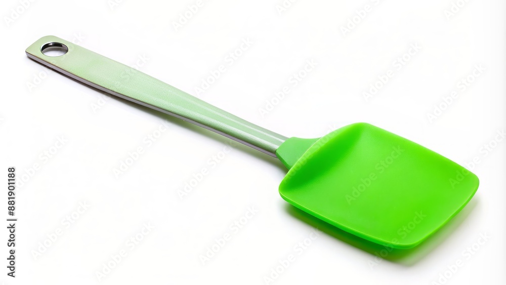 Close-up of a silicone spatula with a flexible head isolated on white. Close-up of a silicone spatula with a flexible head isolated on white.