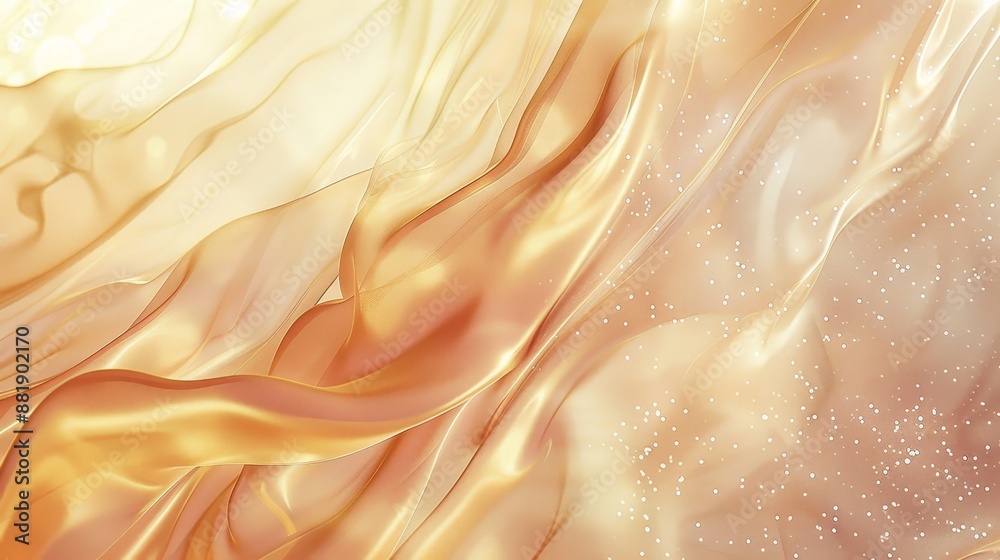 Obraz premium Warm gold and peach background with liquid textures and diffused light