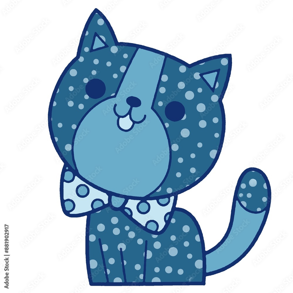 illustration of a smiling cat with a pattern on a white background illustration of a smiling cat with a pattern on a white background