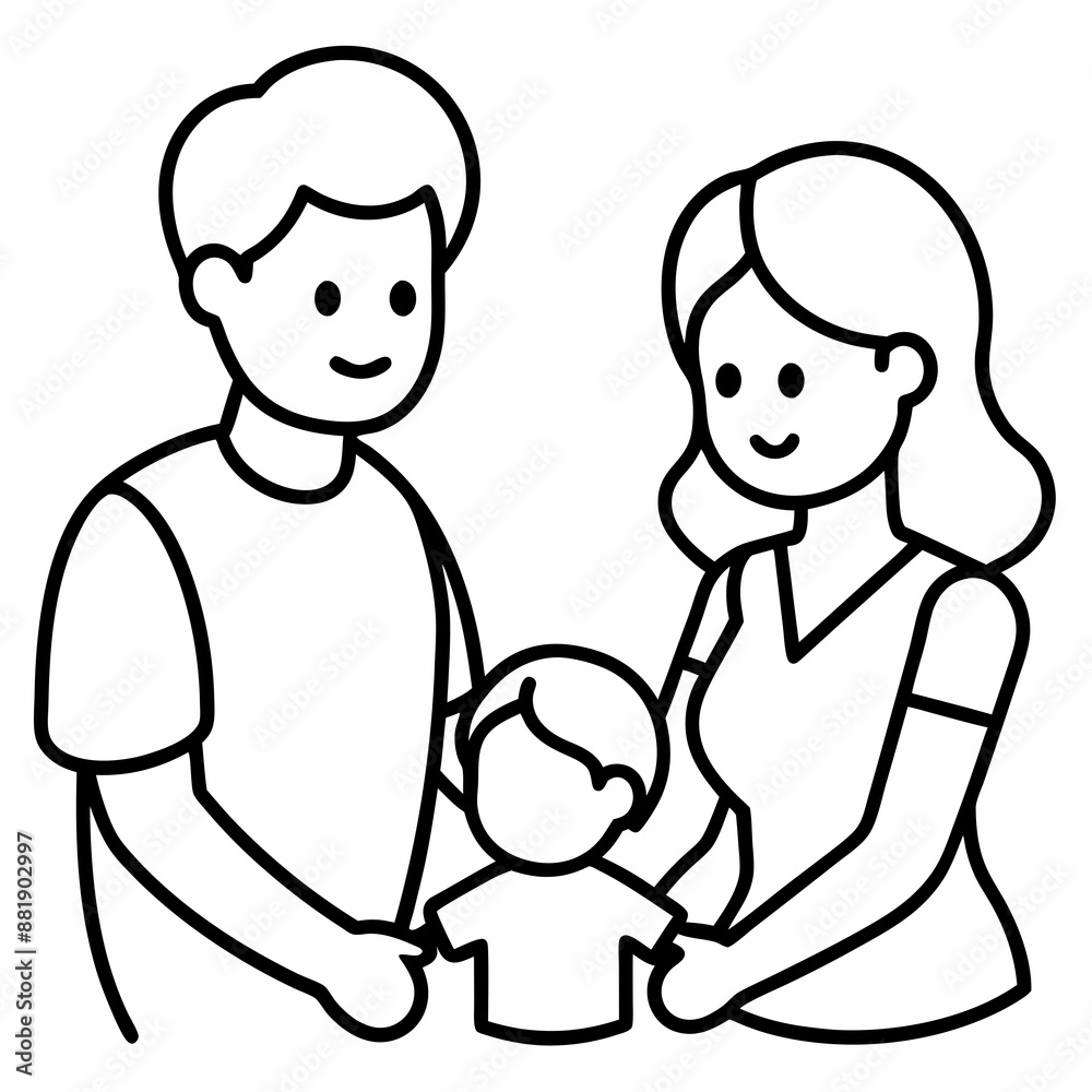 Mom and Dad Playing with Child silhouette vector illustration on white Background Mom and Dad Playing with Child silhouette vector illustration on white Background