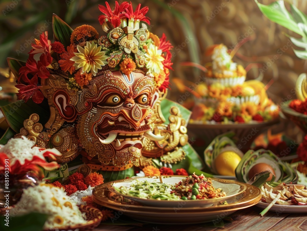 Obraz premium Food Plated with Flowers