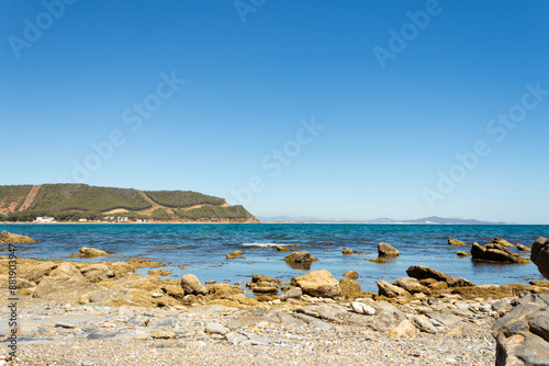 scenic view of beach shore in north of morocco near tetouan city, mideterranean sea Morocco photo