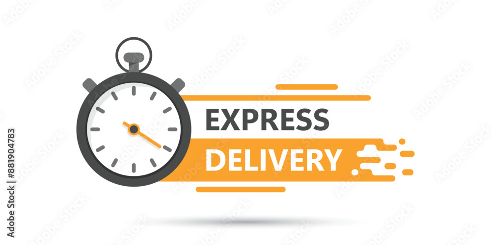 Express delivery icon in flat style. Fast shipping vector illustration on isolated background. Commercial service sign business concept. Express delivery icon in flat style. Fast shipping vector illustration on isolated background. Commercial service sign business concept.