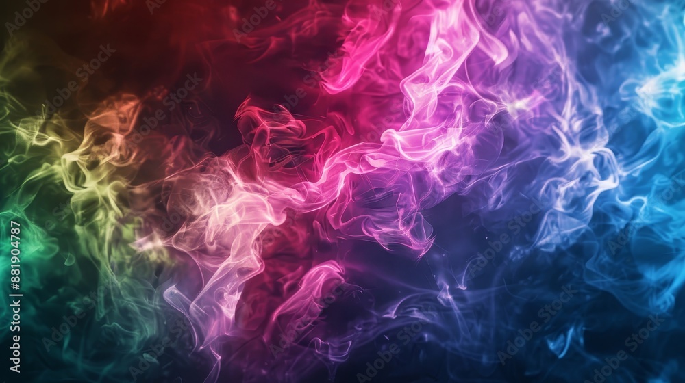 Smoke-like tendrils with Holi colors in dramatic background Smoke-like tendrils with Holi colors in dramatic background