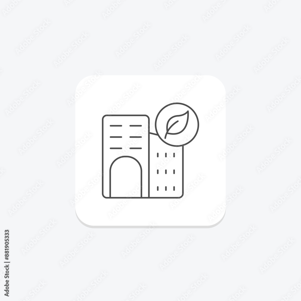 Sustainable Architecture thinline icon , vector, pixel perfect, illustrator file Sustainable Architecture thinline icon , vector, pixel perfect, illustrator file