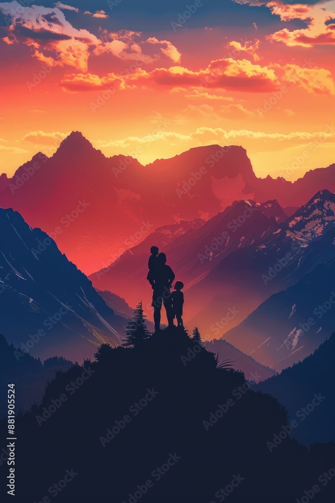 Couple on Mountain Top Couple on Mountain Top