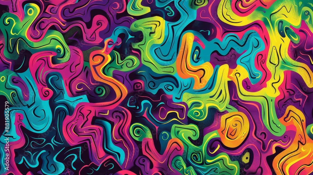 Bright maze-like designs in Holi colors on a captivating wallpaper Bright maze-like designs in Holi colors on a captivating wallpaper
