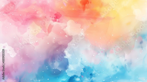 Soft gradients and watercolor splashes creating a dreamy Holi background