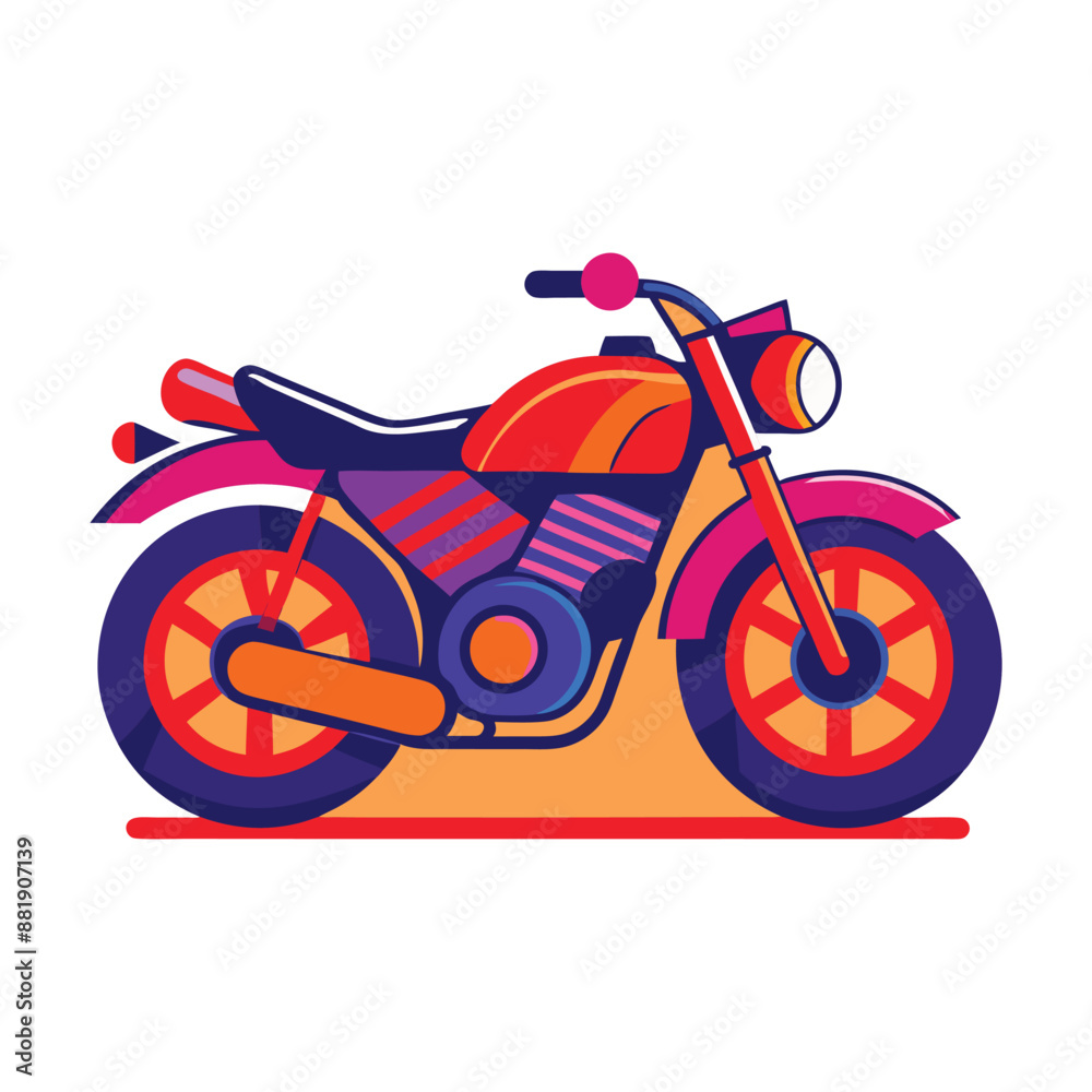 Fototapeta premium red motorcycle isolated on white