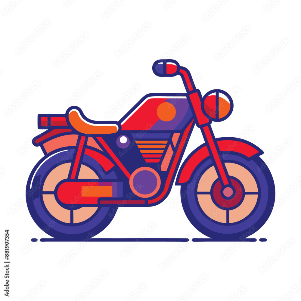 Fototapeta premium red motorcycle isolated on white