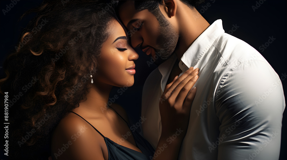 Captivating Image of a Young Couple's Intimate Embrace Symbolizing Love and Unity Captivating Image of a Young Couple's Intimate Embrace Symbolizing Love and Unity