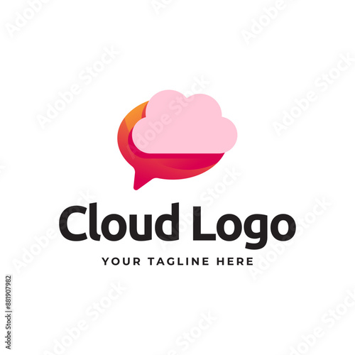 Creative cloud vector logo design template