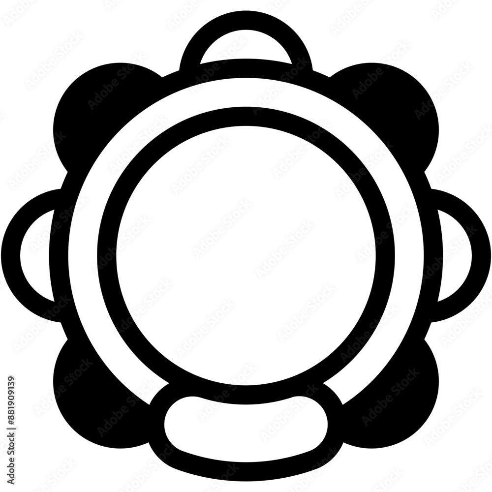 Fototapeta premium Vector Icon Tambourine, Ramadan, Drum, Music, Music And Multimedia