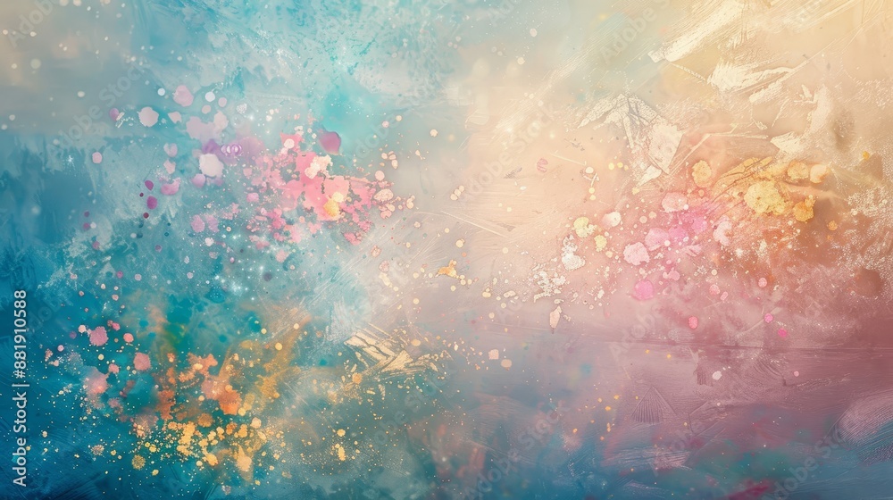 Fototapeta premium Dreamy misty background with light textures and vibrant Holi colors