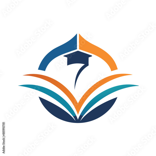 academic logo design vector template. school college logo, university logo, institute logo, educational logo, library logo, teaching logo, book shop, varsity