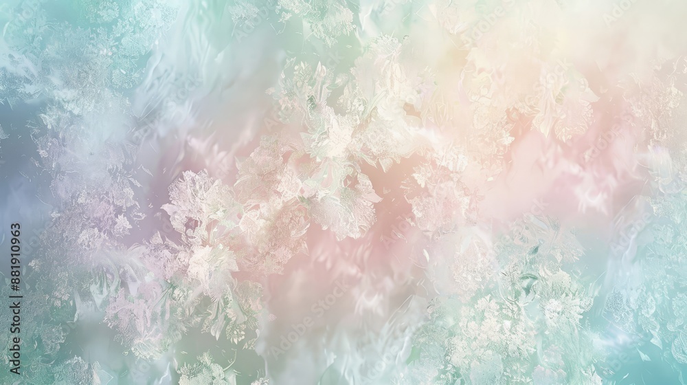 Fototapeta premium Pastel lace-like patterns with misty overlay in delicate design