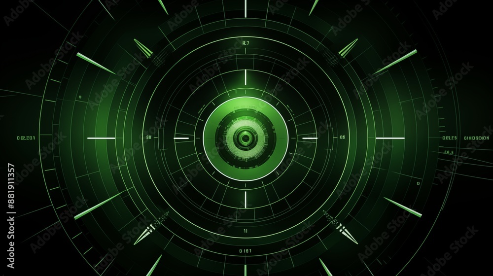 Futuristic Digital Green Radar Interface Futuristic Digital Green Radar Interface
