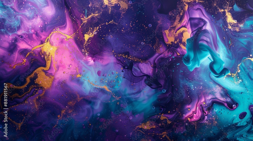 Obraz premium Fluid abstract wallpaper with neon colors and a sense of motion