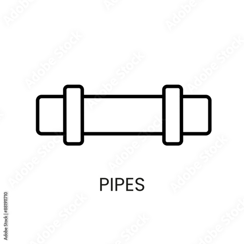 Water pipe line vector icon with editable stroke