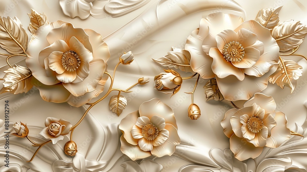Elegant 3D Floral Wallpaper for Home Interior Classic Decorations