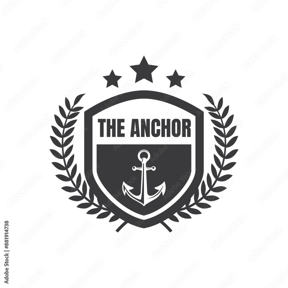 Obraz premium Vintage nautical anchor logo design