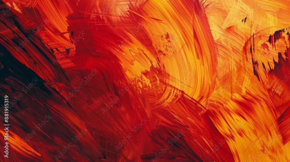 Energetic brushstroke patterns in warm colors creating a dynamic abstract background