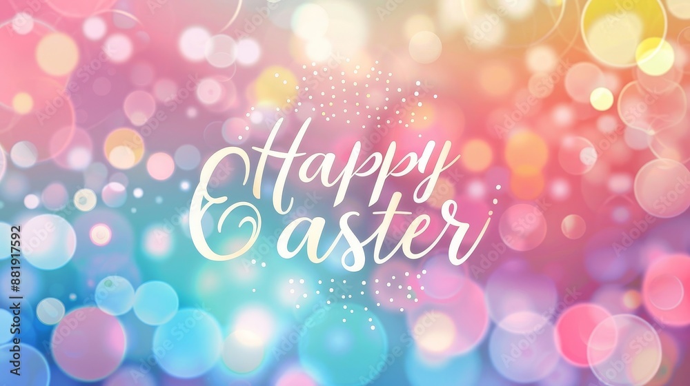 Wallpaper with pastel gradient glowing dots and 'Happy Easter' in cursive Wallpaper with pastel gradient glowing dots and 'Happy Easter' in cursive
