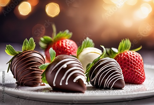 Obraz na płótnie Chocolate Covered Strawberries w salonie