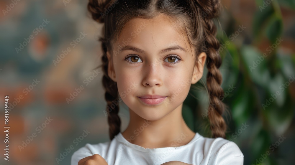 Confident Young Girl with Braided Hair, Portrait of a Strong and Empowered Youth, Girl Power, Positive Self Image, Strong Female Role Model, Inspiring Girl, Empowered Girl, Self Esteem, Beauty Confident Young Girl with Braided Hair, Portrait of a Strong and Empowered Youth, Girl Power, Positive Self Image, Strong Female Role Model, Inspiring Girl, Empowered Girl, Self Esteem, Beauty