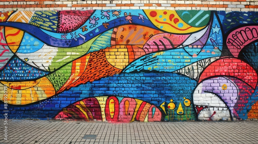 Fototapeta premium art gallery known as the Bushwick Collective has the most diverse collection of street art in Brooklyn graffiti on the wall
