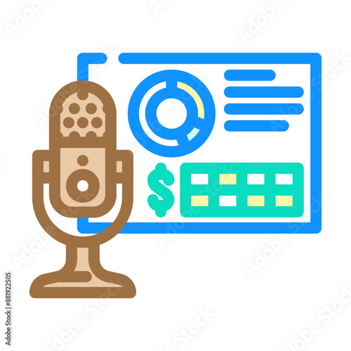 podcast monetization color icon vector. podcast monetization sign. isolated symbol illustration