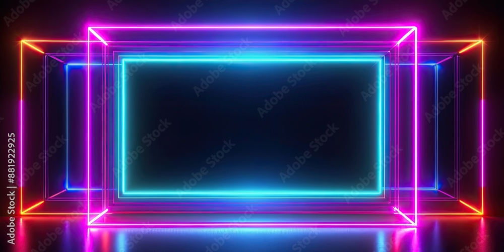 Glowing neon lights in alpha shaped lines creating abstract background, neon, lights, alpha, lines, abstract, background