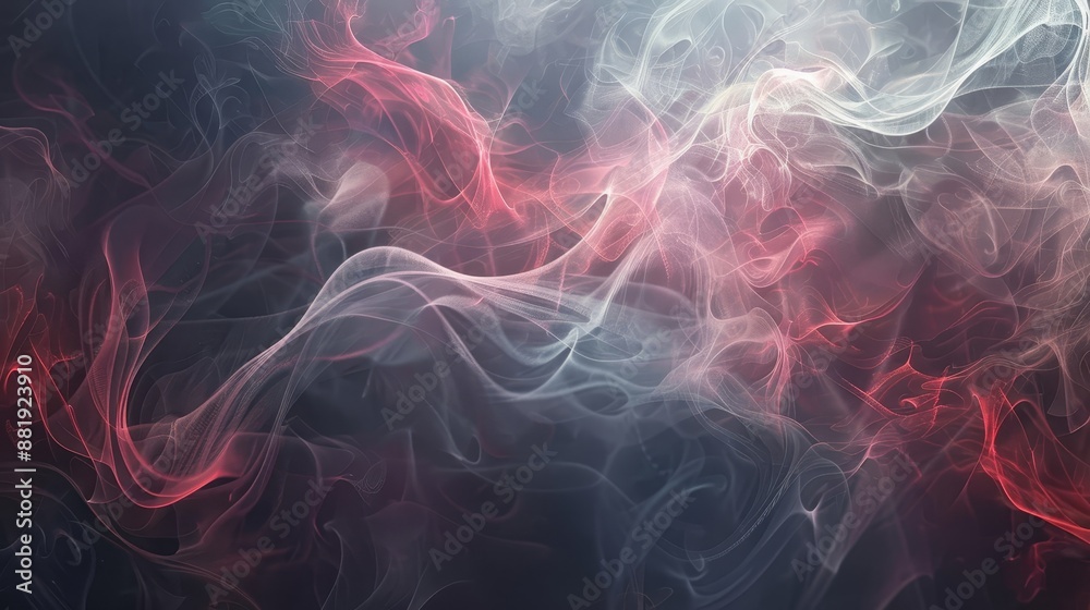 Swirling smoke-like patterns in greys and reds with sparkling lights hidden Easter egg shapes background Swirling smoke-like patterns in greys and reds with sparkling lights hidden Easter egg shapes background