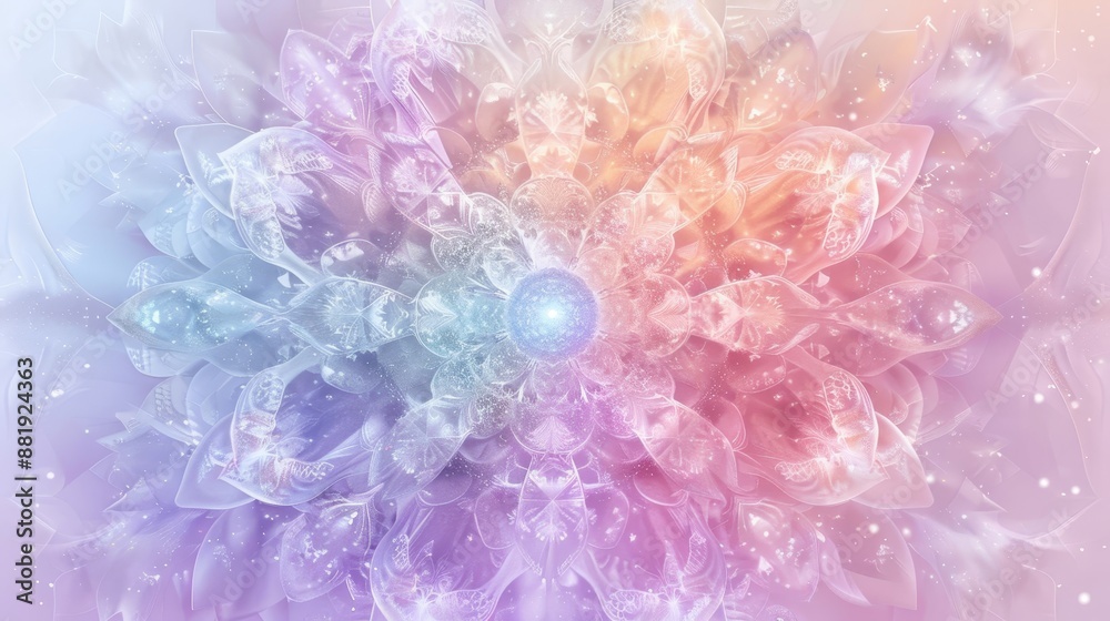 Mandala-like patterns in pastel colors with starry highlights hidden Easter egg elements background Mandala-like patterns in pastel colors with starry highlights hidden Easter egg elements background