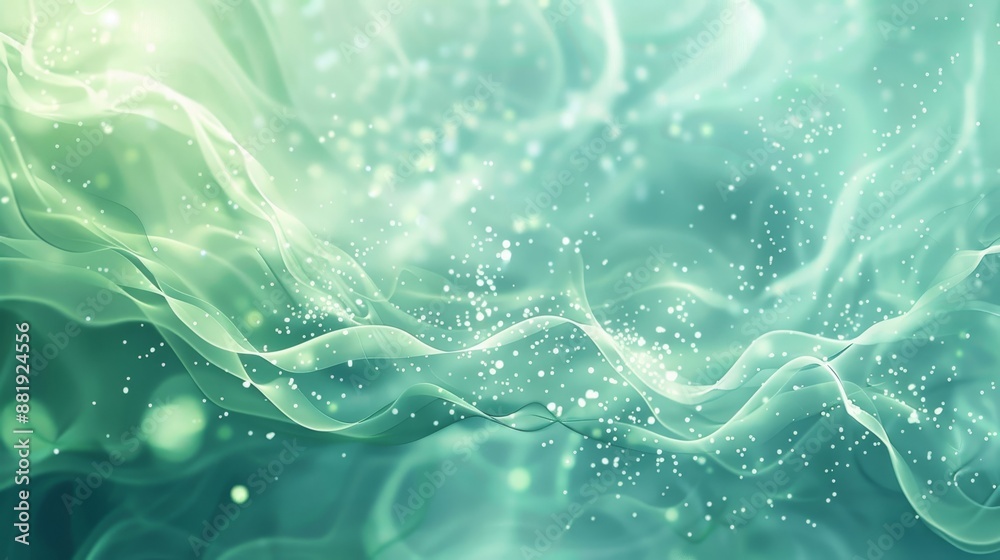 Fototapeta premium Blue and green abstract wallpaper with glowing points and Easter egg motifs