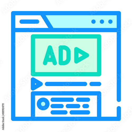 sponsored content color icon vector. sponsored content sign. isolated symbol illustration