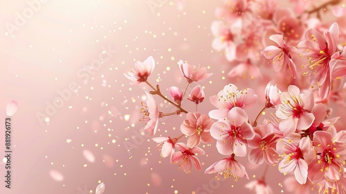 Wallpaper Mural Elegant Abstract Sakura Floral Design with Golden Elements for Prints, Postcards, and Wallpaper Torontodigital.ca