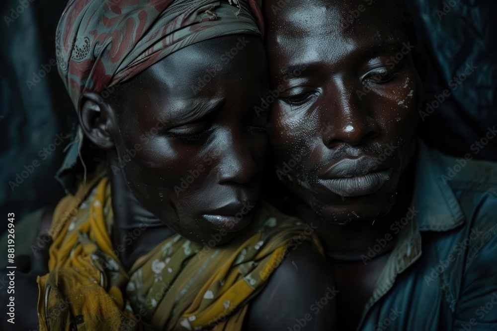 poignant scene of an african migrant family their faces etched with hope and desperation stark imagery highlighting the global crisis of illegal migration evoking empathy and raising awareness poignant scene of an african migrant family their faces etched with hope and desperation stark imagery highlighting the global crisis of illegal migration evoking empathy and raising awareness