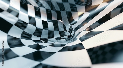 Dynamic abstract background with checkerboard patterns in black and white shimmering points subtle gradients and concealed cross shapes photo