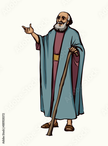 Ancient Jewish preacher. Vector drawing