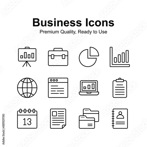 Pack of business icons isolated on white background