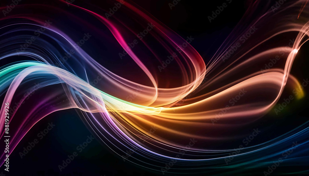 Abstract, flowing blue lines with a glowing effect create a futuristic wallpaper design Abstract, flowing blue lines with a glowing effect create a futuristic wallpaper design