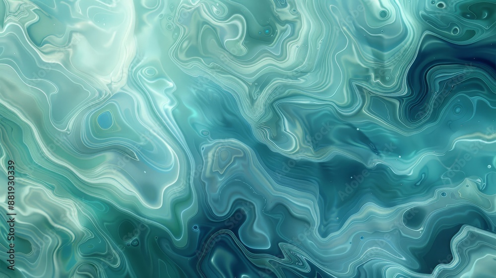 Abstract background with fluid marble-like patterns in calming blue and green hues glowing highlights and swirling textures Abstract background with fluid marble-like patterns in calming blue and green hues glowing highlights and swirling textures